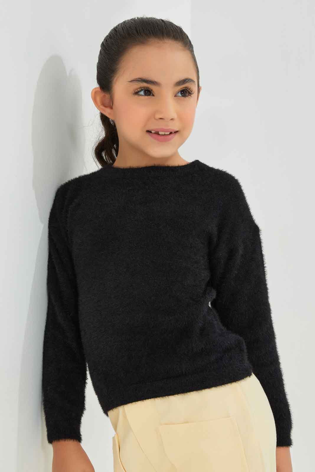 Redtag-KNIT-PULLOVER-BLACK-Category:Pullovers,-Colour:Black,-Deals:New-In,-Dept:Girls,-Filter:Girls-(2-to-8-Yrs),-GIR-Pullovers,-New-In-GIR-APL,-Non-Sale,-Section:Girls-(0-to-14Yrs),-TBL,-W22B-Girls-2 to 8 Years