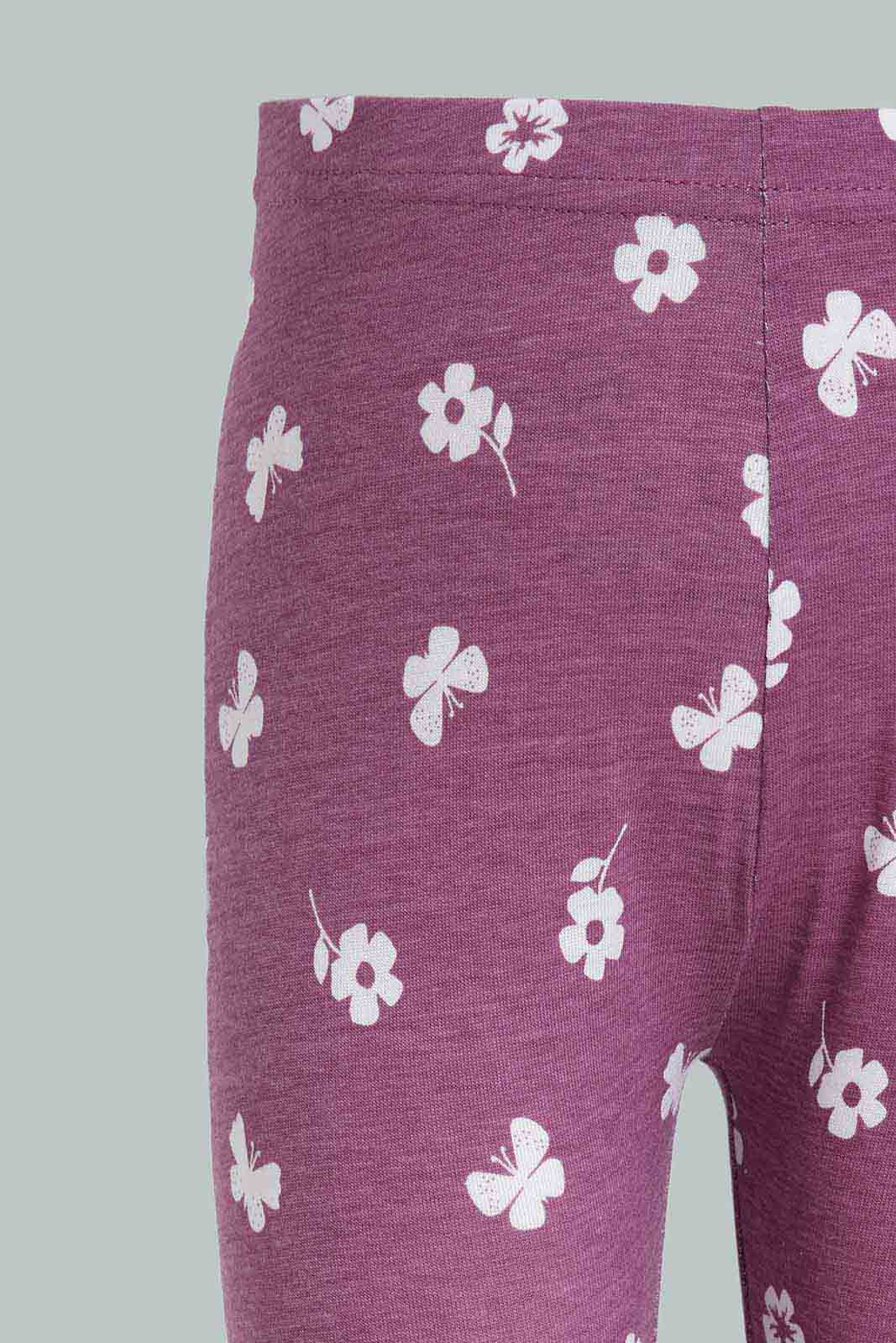 Redtag-Purple-Butterfly-AOP-Leggings-Category:Leggings,-Colour:Purple,-Deals:New-In,-Dept:Girls,-Filter:Infant-Girls-(3-to-24-Mths),-ING-Leggings,-New-In-ING-APL,-Non-Sale,-Section:Girls-(0-to-14Yrs),-W22B-Infant-Girls-3 to 24 Months