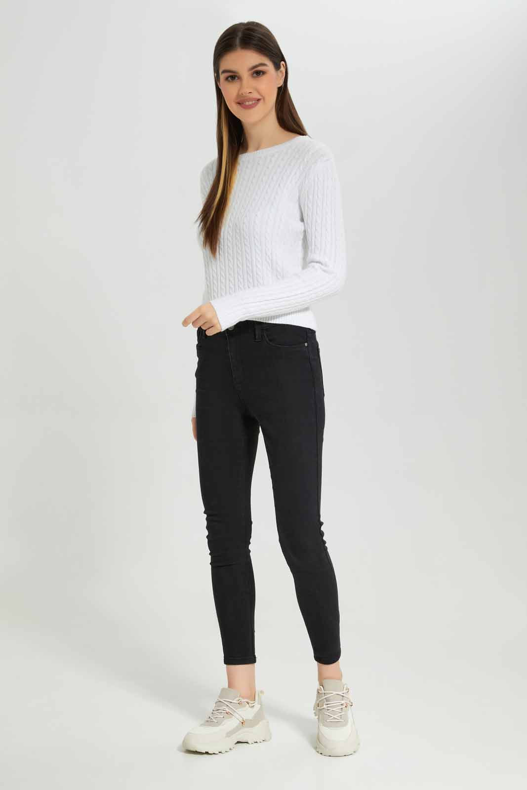 Redtag-Allover-Cable-Knit-Pullover-Category:Pullovers,-Colour:Ivory,-Deals:New-In,-Filter:Women's-Clothing,-New-In-Women-APL,-Non-Sale,-Section:Women,-TBL,-W22B,-Women-Pullovers-Women's-