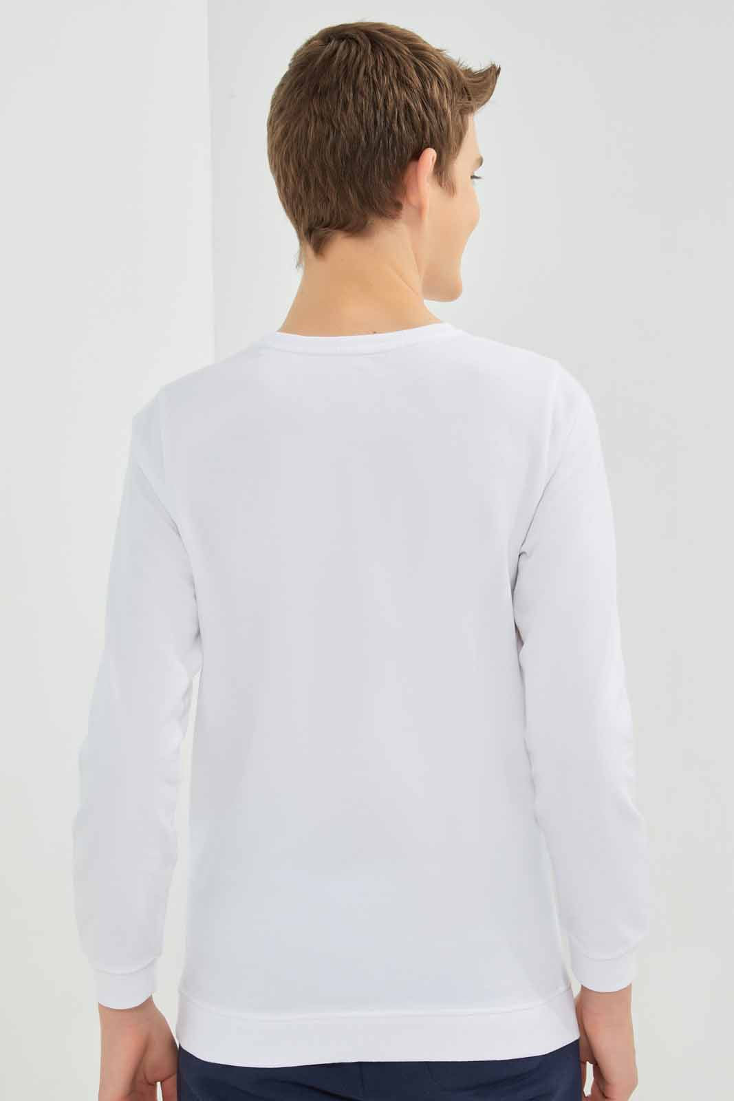 Redtag-White-Monkey-Listening-Music-Sweat-Tee-BSR-Sweatshirts,-Category:Sweatshirts,-Colour:White,-Deals:New-In,-Dept:Boys,-Filter:Senior-Boys-(8-to-14-Yrs),-New-In-BSR-APL,-Non-Sale,-Section:Boys-(0-to-14Yrs),-TBL,-W22B-Senior-Boys-9 to 14 Years