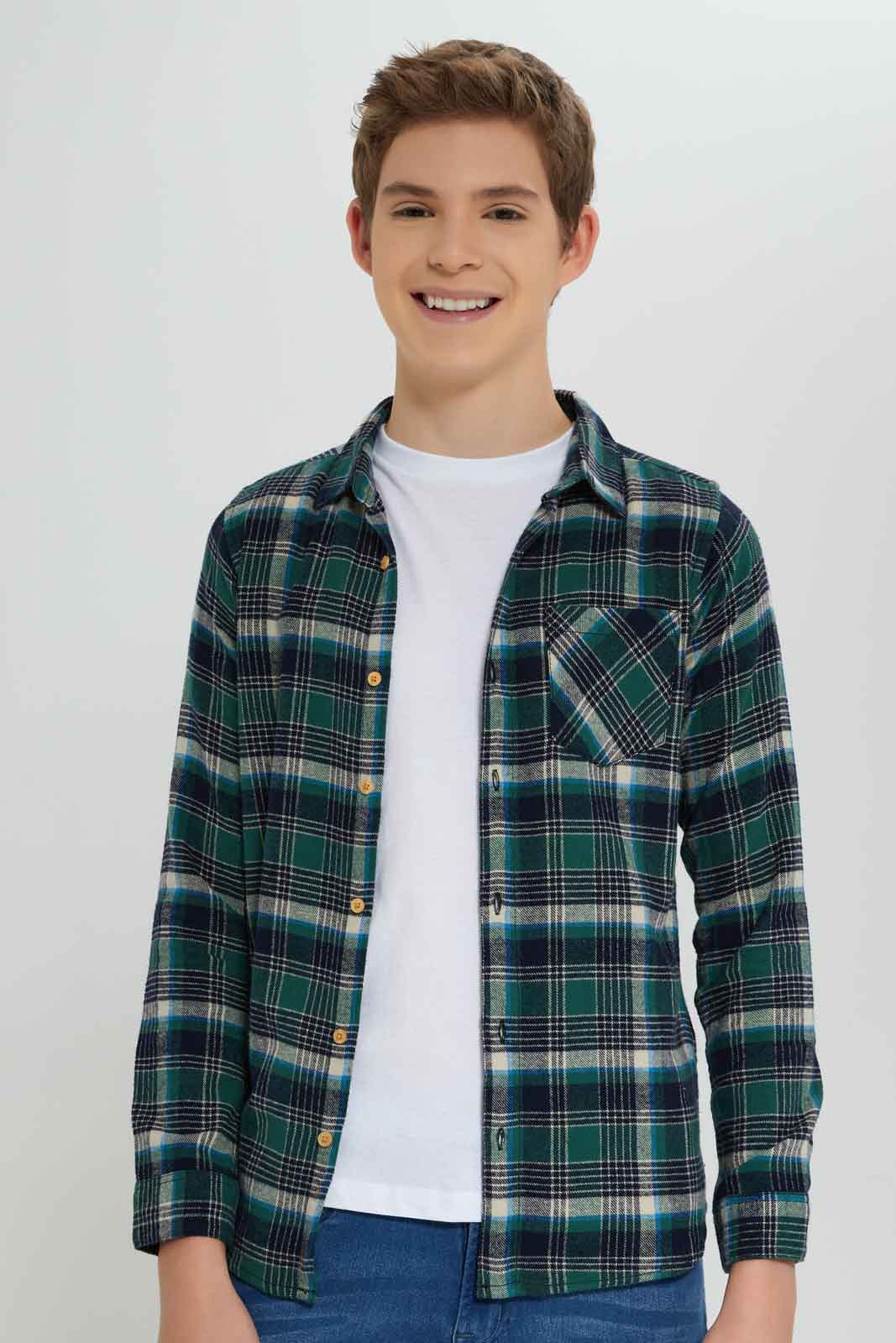 Redtag-Green-Shirt-With-Tee-BSR-Shirts,-Category:Shirts,-Colour:Green,-Deals:New-In,-Dept:Boys,-Filter:Senior-Boys-(8-to-14-Yrs),-New-In-BSR-APL,-Non-Sale,-Section:Boys-(0-to-14Yrs),-W22A-Senior-Boys-9 to 14 Years