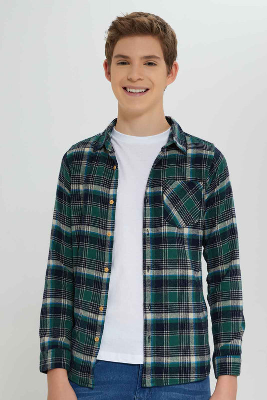 Redtag-Green-Shirt-With-Tee-BSR-Shirts,-Category:Shirts,-Colour:Green,-Deals:New-In,-Dept:Boys,-Filter:Senior-Boys-(8-to-14-Yrs),-New-In-BSR-APL,-Non-Sale,-Section:Boys-(0-to-14Yrs),-W22A-Senior-Boys-9 to 14 Years