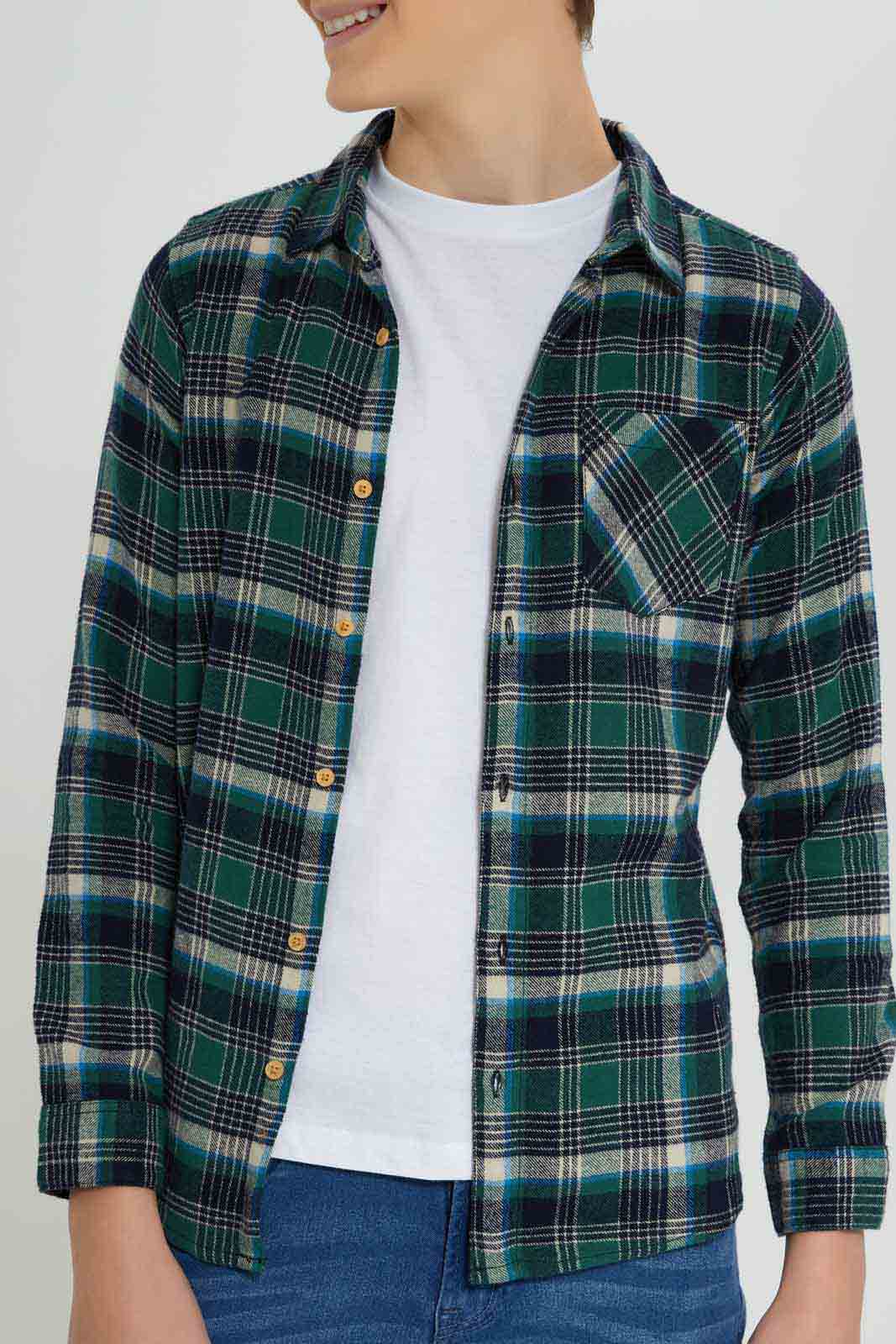 Redtag-Green-Shirt-With-Tee-BSR-Shirts,-Category:Shirts,-Colour:Green,-Deals:New-In,-Dept:Boys,-Filter:Senior-Boys-(8-to-14-Yrs),-New-In-BSR-APL,-Non-Sale,-Section:Boys-(0-to-14Yrs),-W22A-Senior-Boys-9 to 14 Years