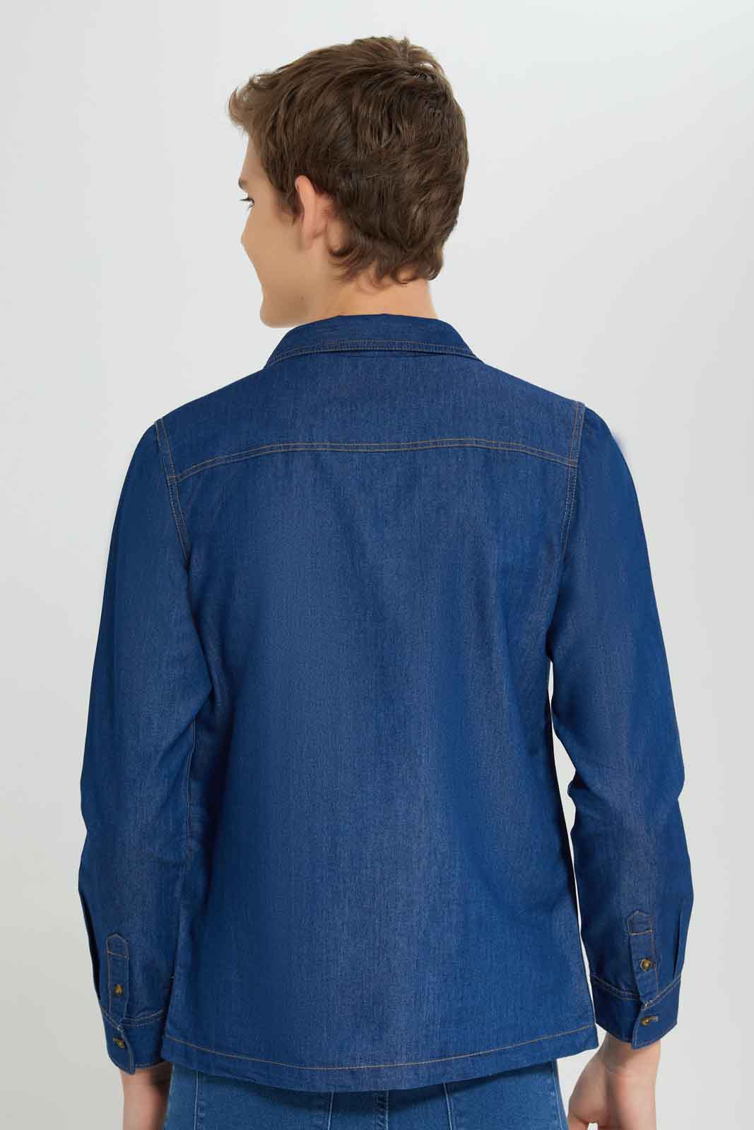 Redtag-Blue-Denim-Shirt-With-Tee-BSR-Shirts,-Category:Shirts,-Colour:Blue,-Deals:New-In,-Dept:Boys,-Filter:Senior-Boys-(8-to-14-Yrs),-New-In-BSR-APL,-Non-Sale,-Section:Boys-(0-to-14Yrs),-W22A-Senior-Boys-9 to 14 Years