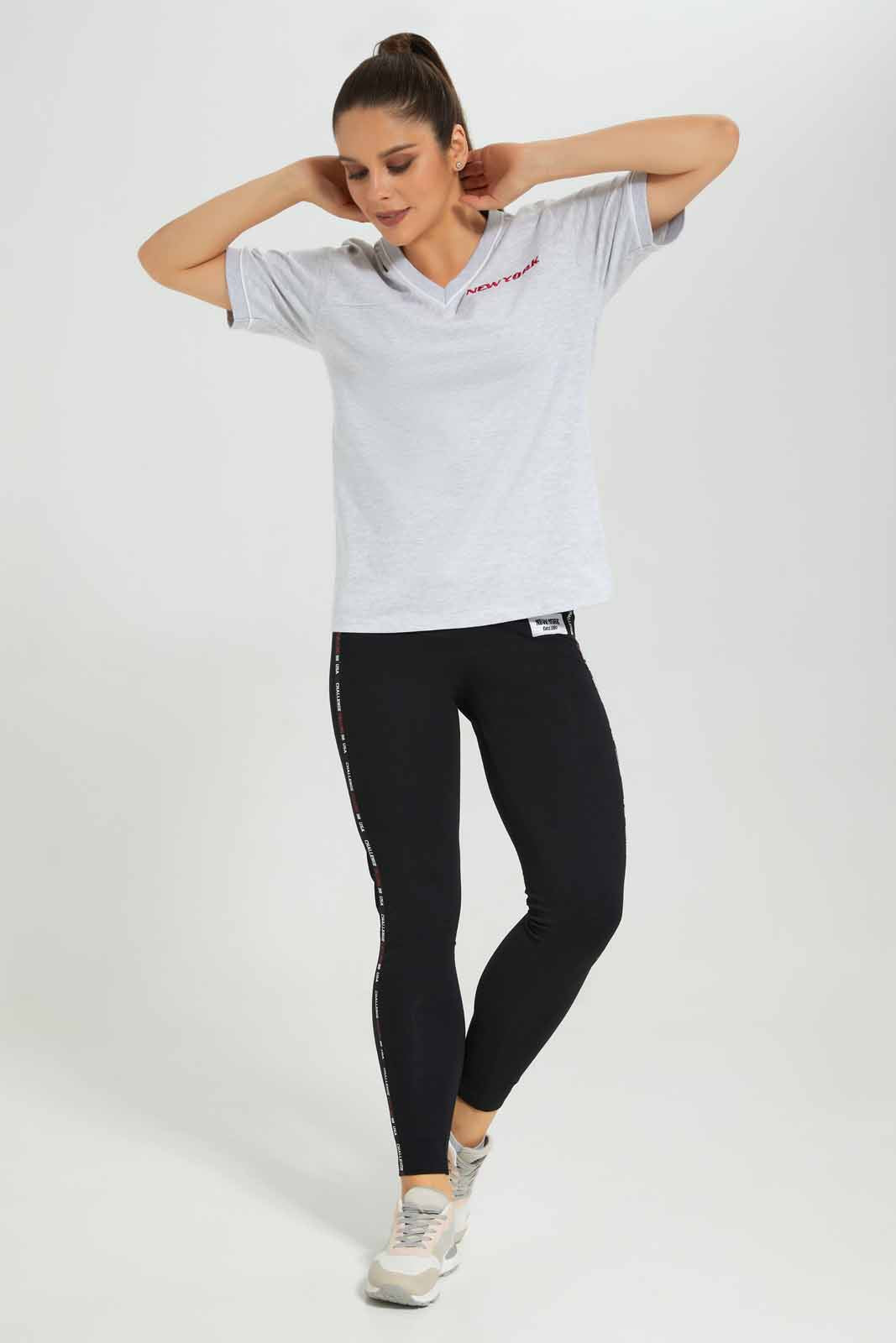 Redtag-Grey-Boxy-Active-T-Shirt-with-Placement-Print-Category:T-Shirts,-Colour:Grey,-Deals:New-In,-Filter:Women's-Clothing,-New-In-Women-APL,-Non-Sale,-Section:Women,-W22B,-Women-T-Shirts-Women's-