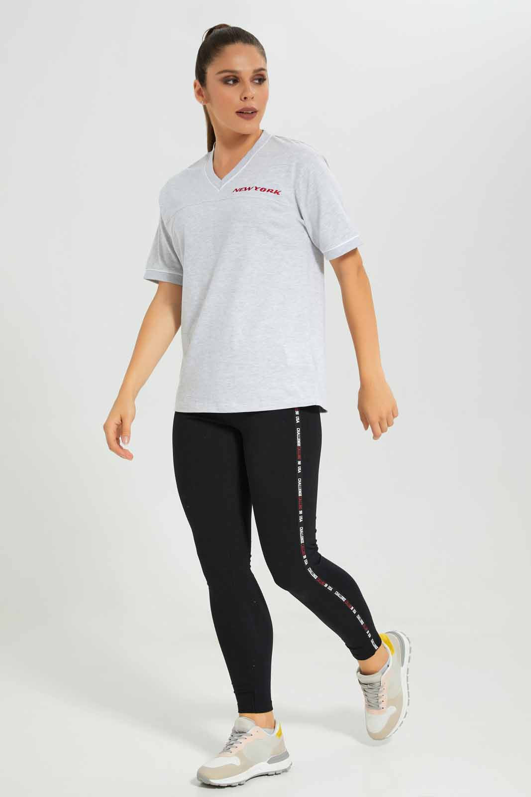Redtag-Grey-Boxy-Active-T-Shirt-with-Placement-Print-Category:T-Shirts,-Colour:Grey,-Deals:New-In,-Filter:Women's-Clothing,-New-In-Women-APL,-Non-Sale,-Section:Women,-W22B,-Women-T-Shirts-Women's-