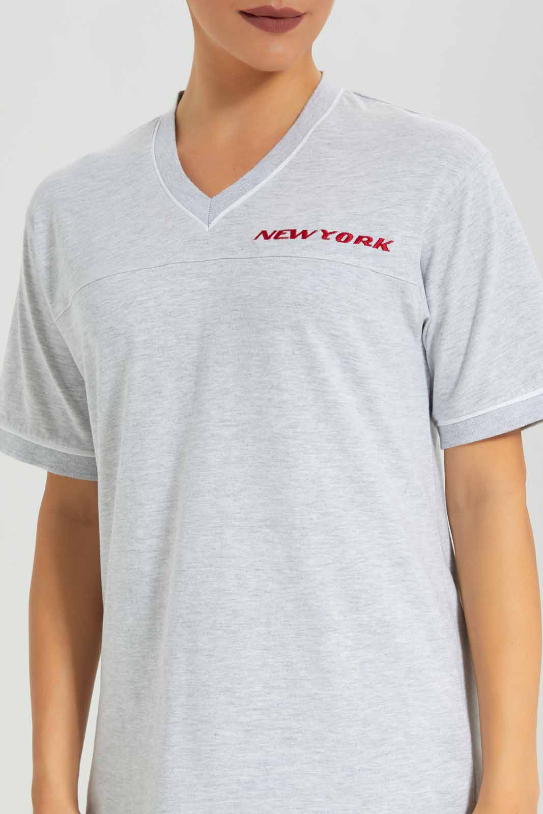 Redtag-Grey-Boxy-Active-T-Shirt-with-Placement-Print-Category:T-Shirts,-Colour:Grey,-Deals:New-In,-Filter:Women's-Clothing,-New-In-Women-APL,-Non-Sale,-Section:Women,-W22B,-Women-T-Shirts-Women's-
