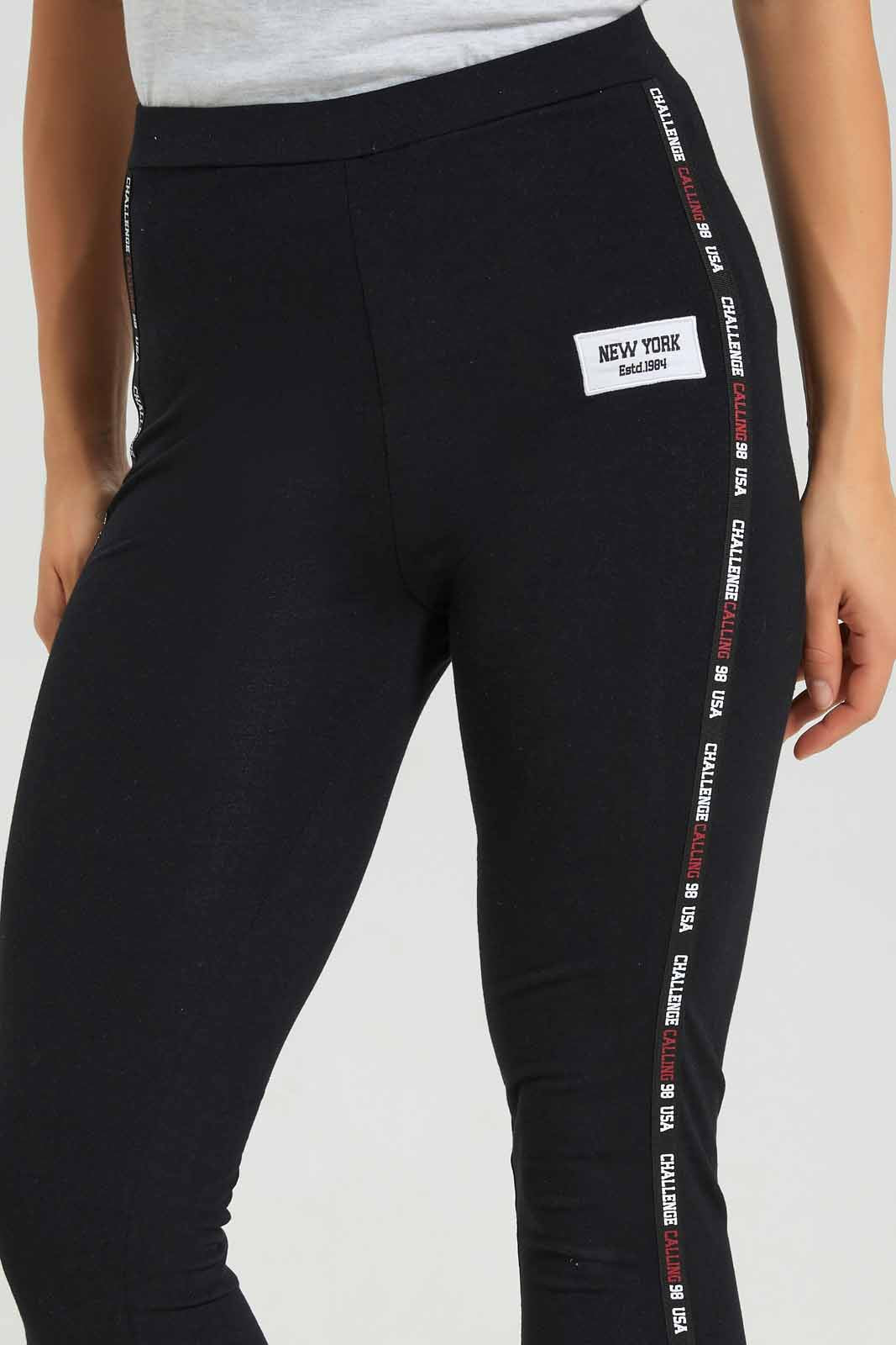 Redtag-Black-Active-Pant-with-Side-Tape-Category:Joggers,-Colour:Black,-Deals:New-In,-Filter:Women's-Clothing,-New-In-Women-APL,-Non-Sale,-Section:Women,-W22B,-Women-Joggers-Women's-