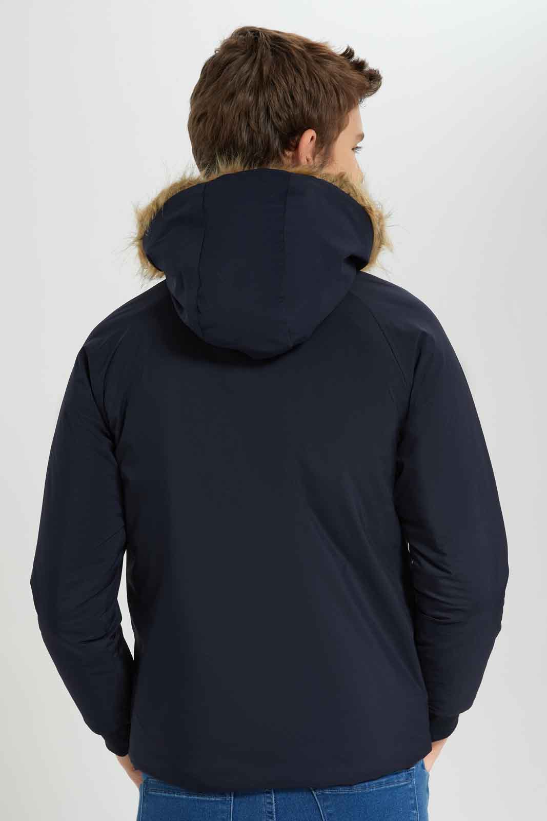 Redtag-Navy-EHW-Fur-Jacket-BSR-Jackets,-Category:Jackets,-Colour:Navy,-Deals:New-In,-Dept:Boys,-EHW,-Filter:Senior-Boys-(8-to-14-Yrs),-New-In-BSR-APL,-Non-Sale,-Section:Boys-(0-to-14Yrs),-W22B-Senior-Boys-9 to 14 Years
