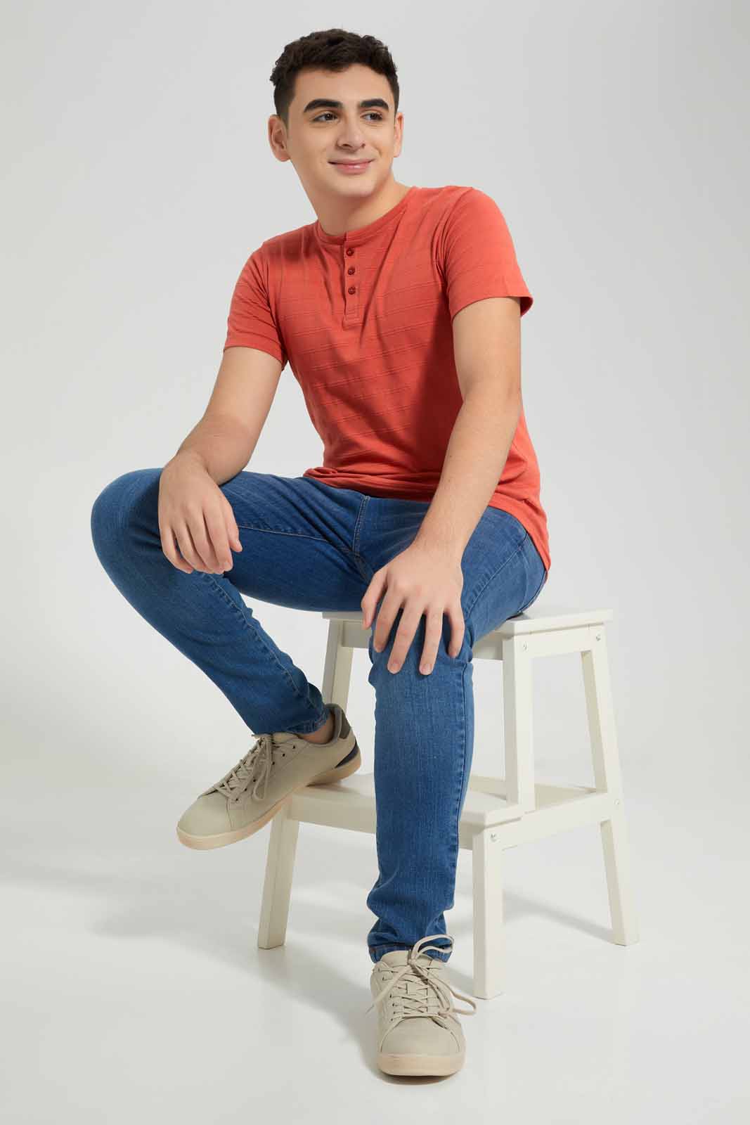 Redtag-Burgandy-Jacquard-Heneley-T-Shirt-BSR-T-Shirts,-Category:T-Shirts,-Colour:Burgundy,-Deals:New-In,-Filter:Senior-Boys-(8-to-14-Yrs),-New-In-BSR-APL,-Non-Sale,-Section:Boys-(0-to-14Yrs),-TBL,-W22A-Senior-Boys-9 to 14 Years