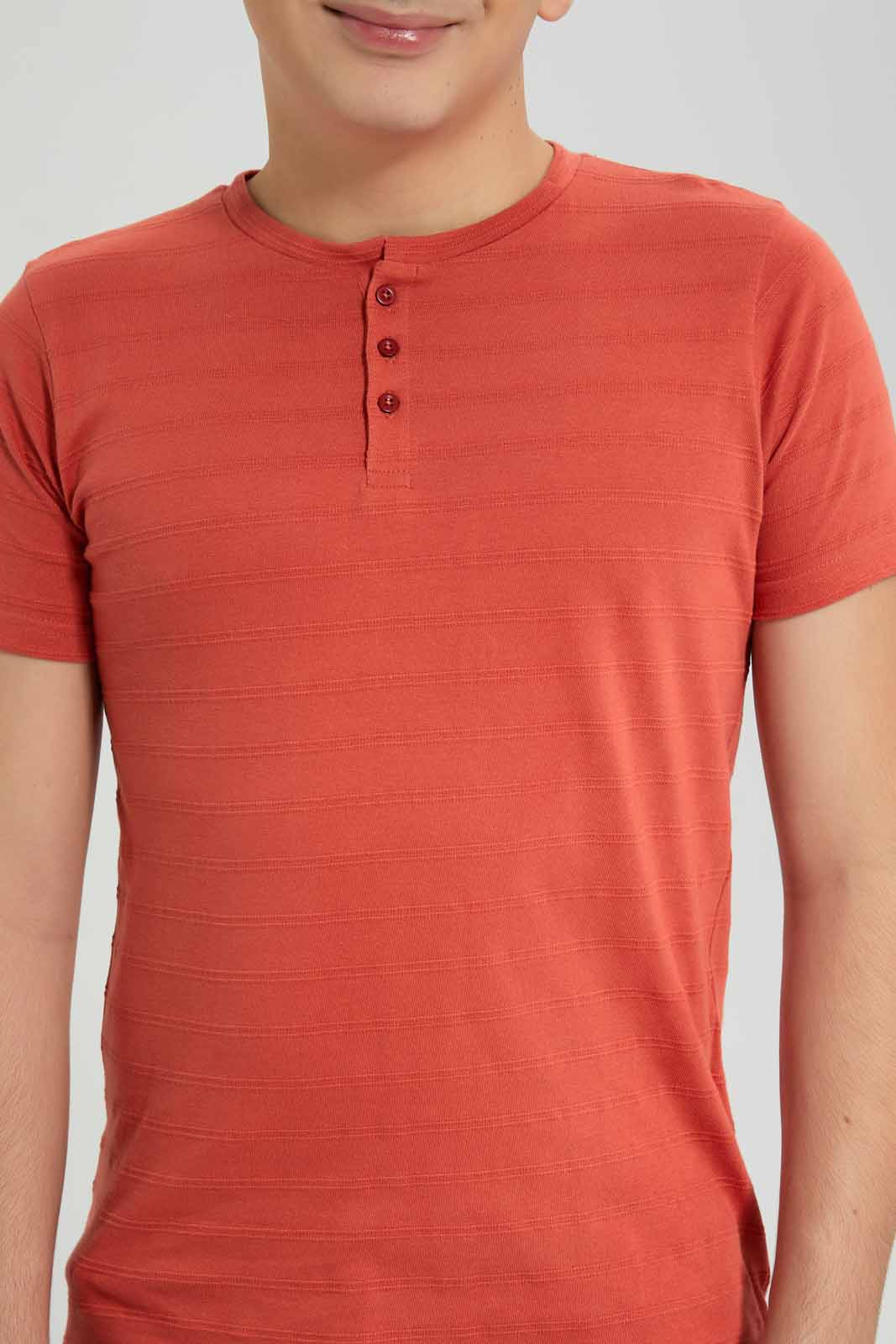 Redtag-Burgandy-Jacquard-Heneley-T-Shirt-BSR-T-Shirts,-Category:T-Shirts,-Colour:Burgundy,-Deals:New-In,-Filter:Senior-Boys-(8-to-14-Yrs),-New-In-BSR-APL,-Non-Sale,-Section:Boys-(0-to-14Yrs),-TBL,-W22A-Senior-Boys-9 to 14 Years