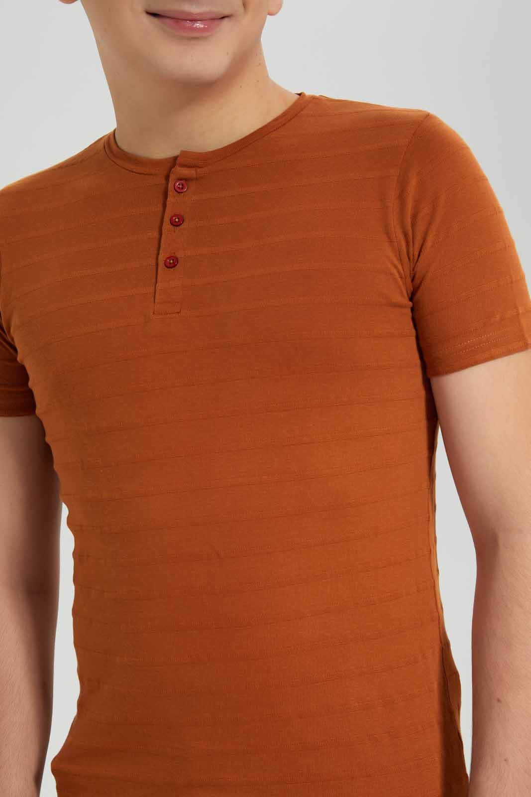 Redtag-Brown-Jacquard-Heneley-T-Shirt-BSR-T-Shirts,-Category:T-Shirts,-Colour:Brown,-Deals:New-In,-Filter:Senior-Boys-(8-to-14-Yrs),-New-In-BSR-APL,-Non-Sale,-Section:Boys-(0-to-14Yrs),-TBL,-W22A-Senior-Boys-9 to 14 Years