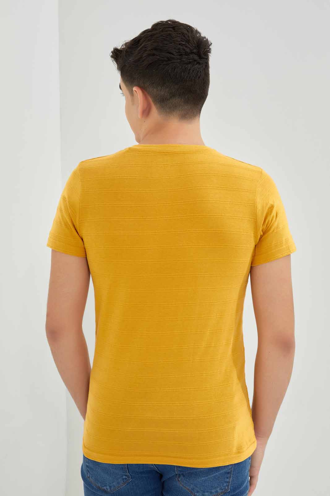 Redtag-Yellow-Jacquard-Heneley-T-Shirt-BSR-T-Shirts,-Category:T-Shirts,-Colour:Yellow,-Deals:New-In,-Filter:Senior-Boys-(8-to-14-Yrs),-New-In-BSR-APL,-Non-Sale,-Section:Boys-(0-to-14Yrs),-TBL,-W22A-Senior-Boys-9 to 14 Years