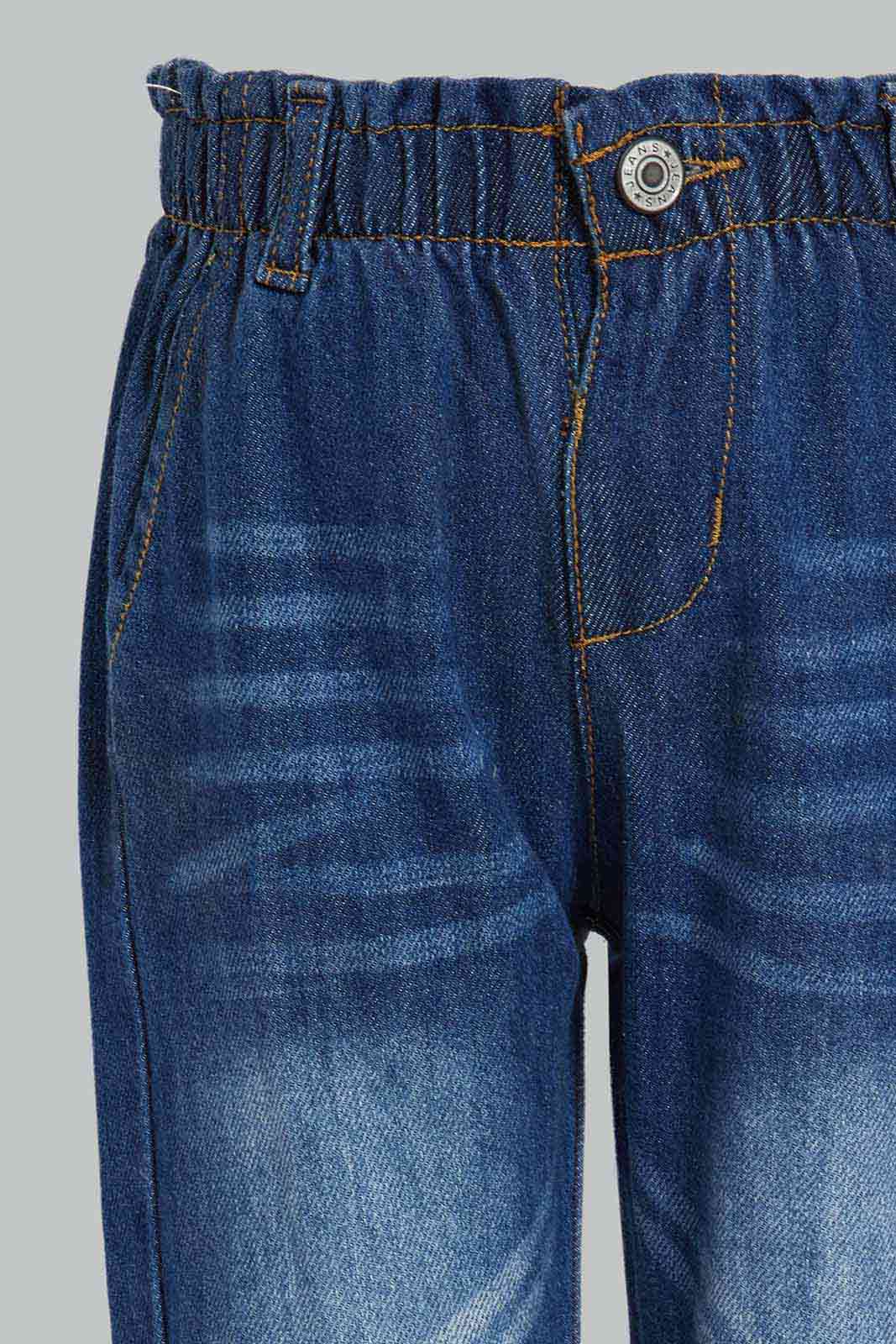 Redtag-Blue-Solid-Paperbag-Jean-Category:Jeans,-Colour:Blue,-Deals:New-In,-Filter:Infant-Girls-(3-to-24-Mths),-ING-Jeans,-New-In-ING-APL,-Non-Sale,-Section:Girls-(0-to-14Yrs),-W22B-Infant-Girls-3 to 24 Months
