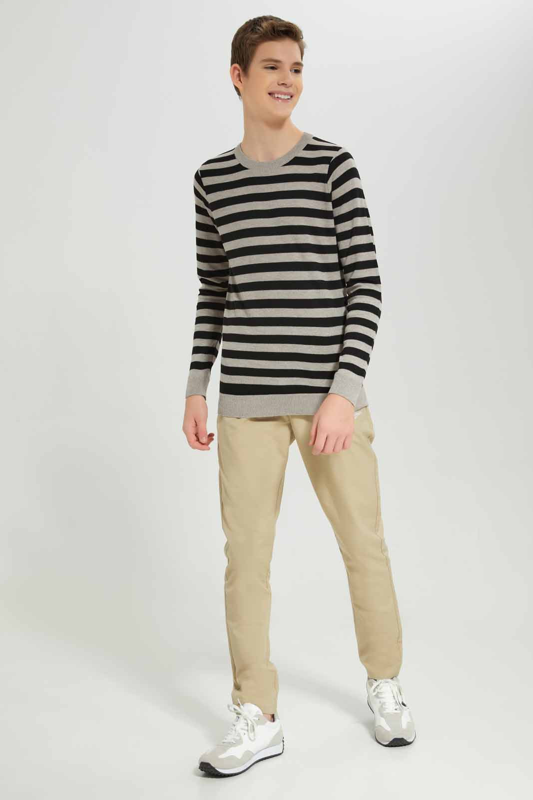 Redtag-Beige-Stripe-Pullover-BSR-Pullovers,-Category:Pullovers,-Colour:Beige,-Deals:New-In,-Dept:Boys,-Filter:Senior-Boys-(8-to-14-Yrs),-New-In-BSR-APL,-Non-Sale,-Section:Boys-(0-to-14Yrs),-TBL,-W22B-Senior-Boys-9 to 14 Years