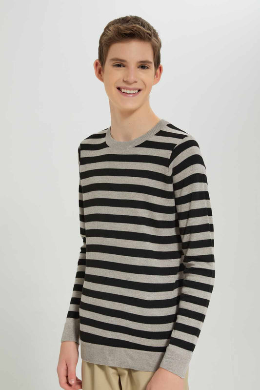 Redtag-Beige-Stripe-Pullover-BSR-Pullovers,-Category:Pullovers,-Colour:Beige,-Deals:New-In,-Dept:Boys,-Filter:Senior-Boys-(8-to-14-Yrs),-New-In-BSR-APL,-Non-Sale,-Section:Boys-(0-to-14Yrs),-TBL,-W22B-Senior-Boys-9 to 14 Years