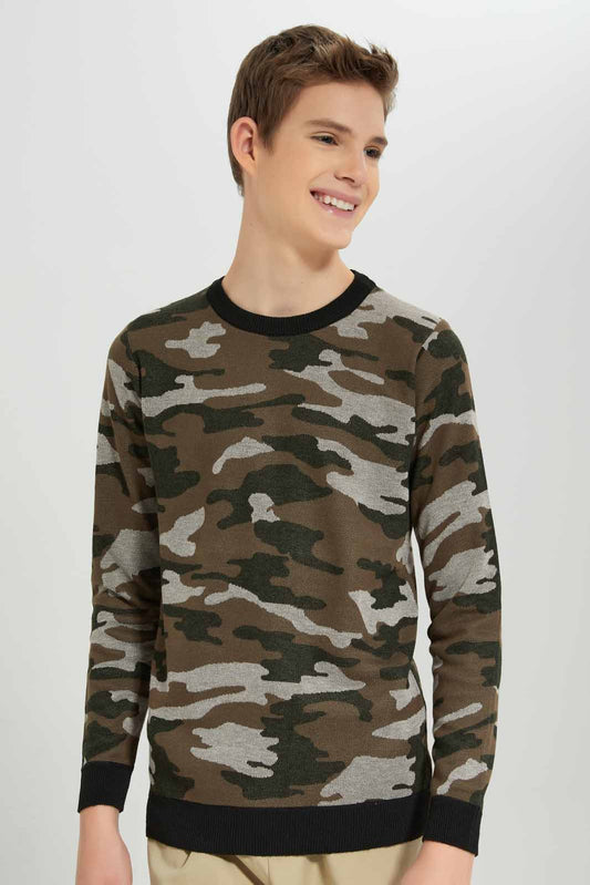 Redtag-Olive-Camo-Pullover-BSR-Pullovers,-Category:Pullovers,-Colour:Olive,-Deals:New-In,-Dept:Boys,-Filter:Senior-Boys-(8-to-14-Yrs),-New-In-BSR-APL,-Non-Sale,-Section:Boys-(0-to-14Yrs),-TBL,-W22B-Senior-Boys-9 to 14 Years