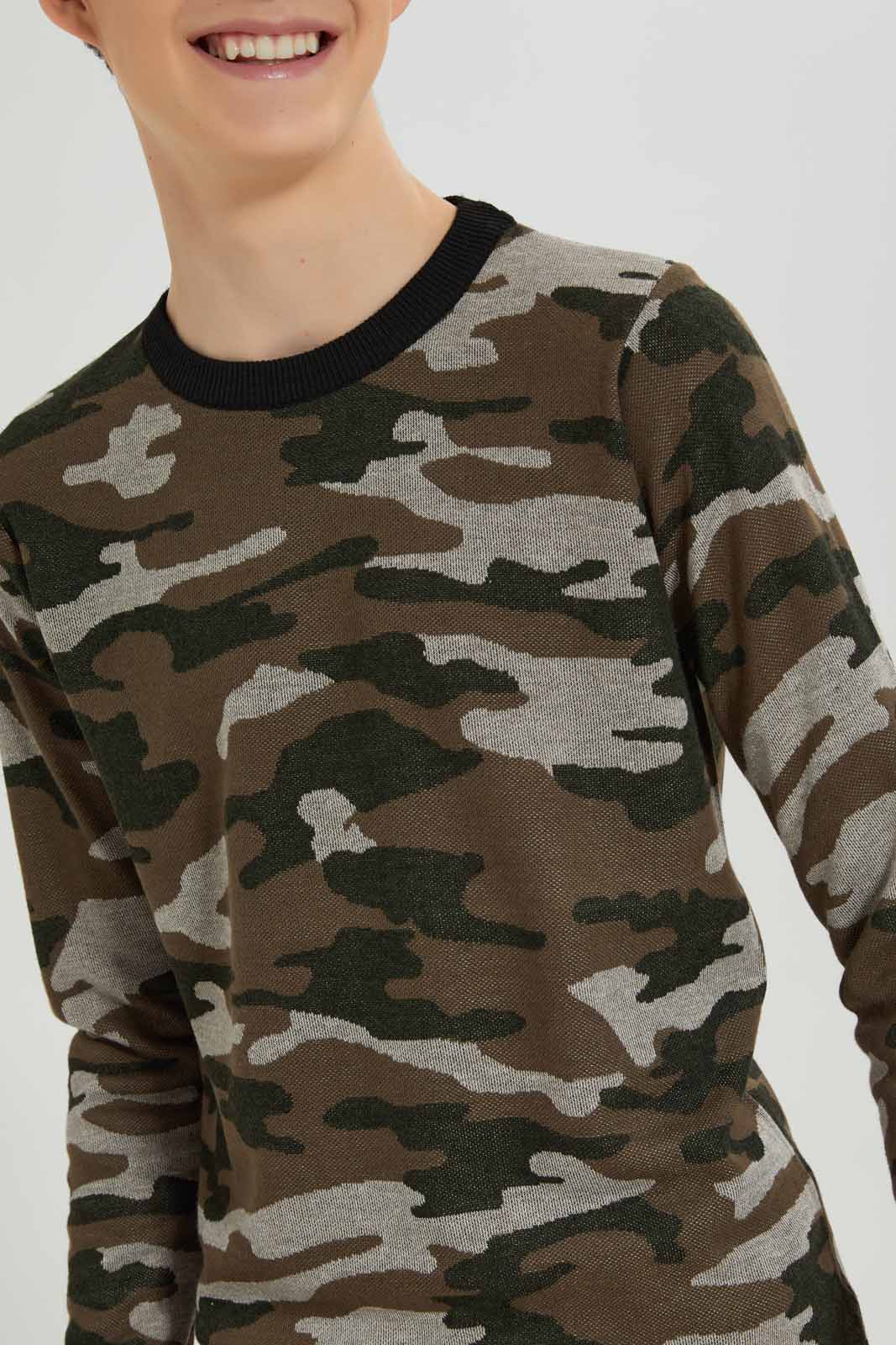 Redtag-Olive-Camo-Pullover-BSR-Pullovers,-Category:Pullovers,-Colour:Olive,-Deals:New-In,-Dept:Boys,-Filter:Senior-Boys-(8-to-14-Yrs),-New-In-BSR-APL,-Non-Sale,-Section:Boys-(0-to-14Yrs),-TBL,-W22B-Senior-Boys-9 to 14 Years