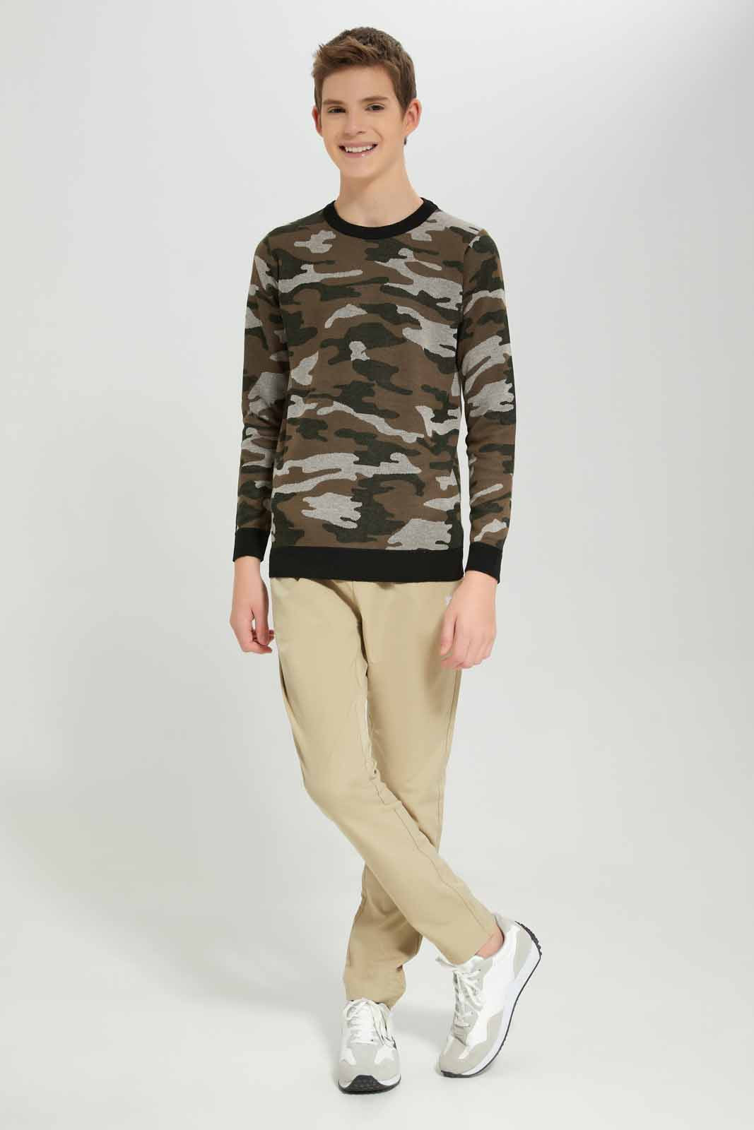 Redtag-Olive-Camo-Pullover-BSR-Pullovers,-Category:Pullovers,-Colour:Olive,-Deals:New-In,-Dept:Boys,-Filter:Senior-Boys-(8-to-14-Yrs),-New-In-BSR-APL,-Non-Sale,-Section:Boys-(0-to-14Yrs),-TBL,-W22B-Senior-Boys-9 to 14 Years