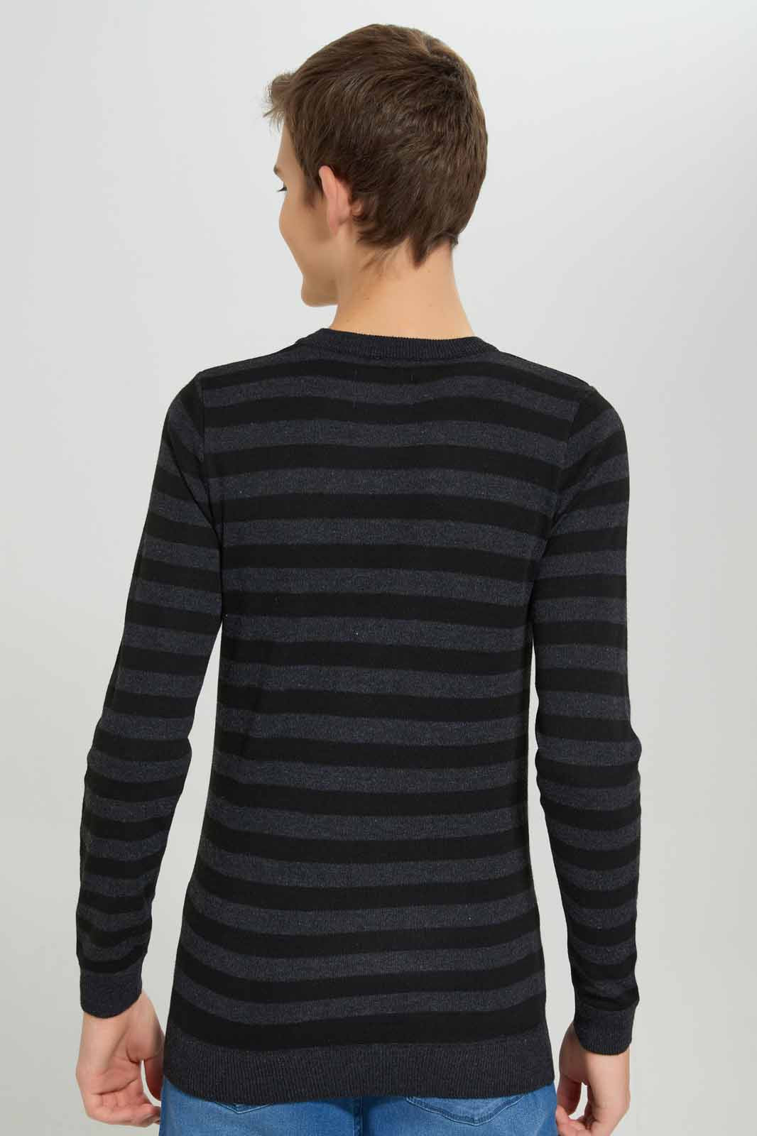 Redtag-Charcoal-Stripe-Pullover-BSR-Pullovers,-Category:Pullovers,-Colour:Charcoal,-Deals:New-In,-Dept:Boys,-Filter:Senior-Boys-(8-to-14-Yrs),-New-In-BSR-APL,-Non-Sale,-Section:Boys-(0-to-14Yrs),-TBL,-W22B-Senior-Boys-9 to 14 Years