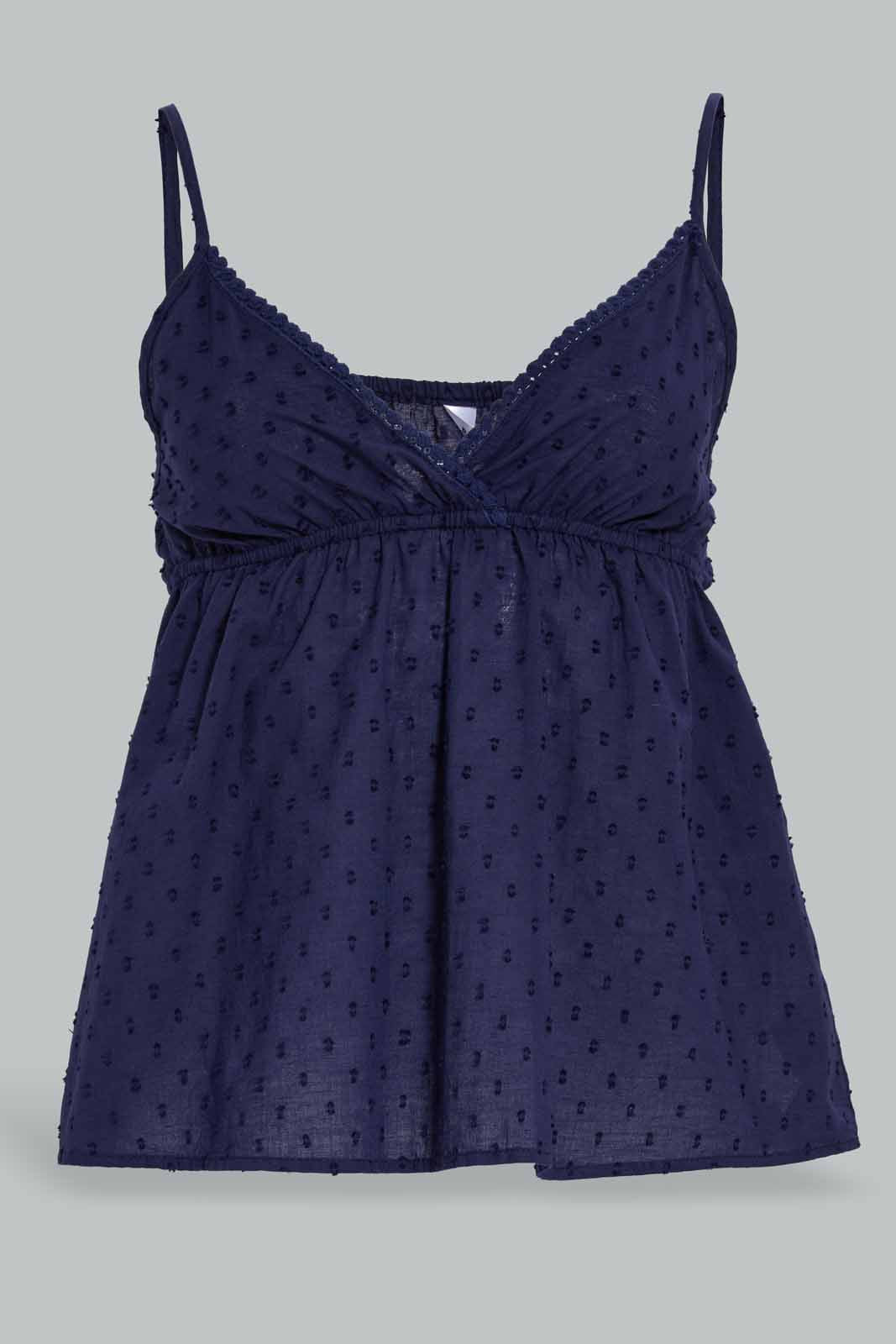 Redtag-Navy-Cami-And-Shorts-Set-Category:Cami-Sets,-Colour:Navy,-Deals:New-In,-Filter:Women's-Clothing,-New-In-Women-APL,-Non-Sale,-Section:Women,-W22A,-Women-Cami-Sets--