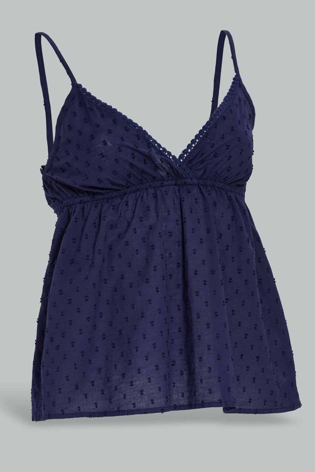 Redtag-Navy-Cami-And-Shorts-Set-Category:Cami-Sets,-Colour:Navy,-Deals:New-In,-Filter:Women's-Clothing,-New-In-Women-APL,-Non-Sale,-Section:Women,-W22A,-Women-Cami-Sets--