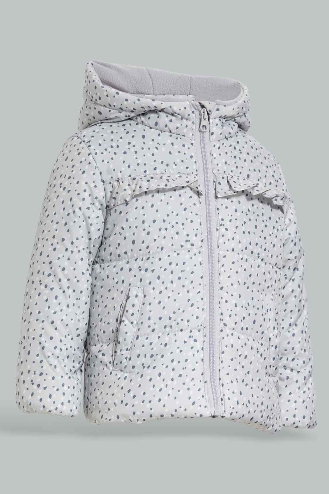 Redtag-Grey-AOP-Puffer-Jacket-Category:Jackets,-Colour:Grey,-Deals:New-In,-EHW,-Filter:Infant-Girls-(3-to-24-Mths),-ING-Jackets,-New-In-ING-APL,-Non-Sale,-Section:Girls-(0-to-14Yrs),-W22B-Infant-Girls-3 to 24 Months
