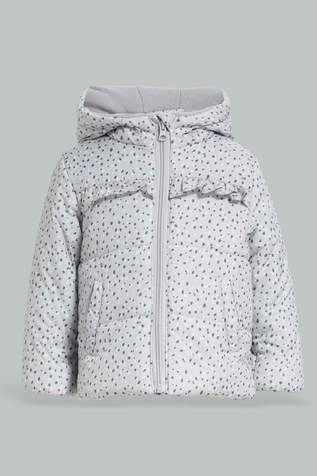 Redtag-Grey-AOP-Puffer-Jacket-Category:Jackets,-Colour:Grey,-Deals:New-In,-EHW,-Filter:Infant-Girls-(3-to-24-Mths),-ING-Jackets,-New-In-ING-APL,-Non-Sale,-Section:Girls-(0-to-14Yrs),-W22B-Infant-Girls-3 to 24 Months