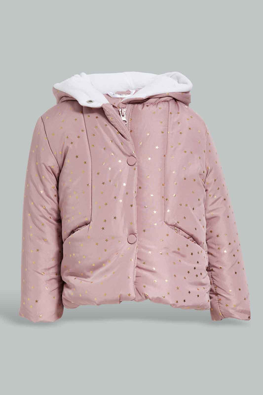 Redtag-Pink-Star-AOP-Puffer-Jacket-Category:Jackets,-Colour:Apricot,-Deals:New-In,-EHW,-Filter:Infant-Girls-(3-to-24-Mths),-ING-Jackets,-New-In-ING-APL,-Non-Sale,-Section:Girls-(0-to-14Yrs),-W22B-Infant-Girls-3 to 24 Months