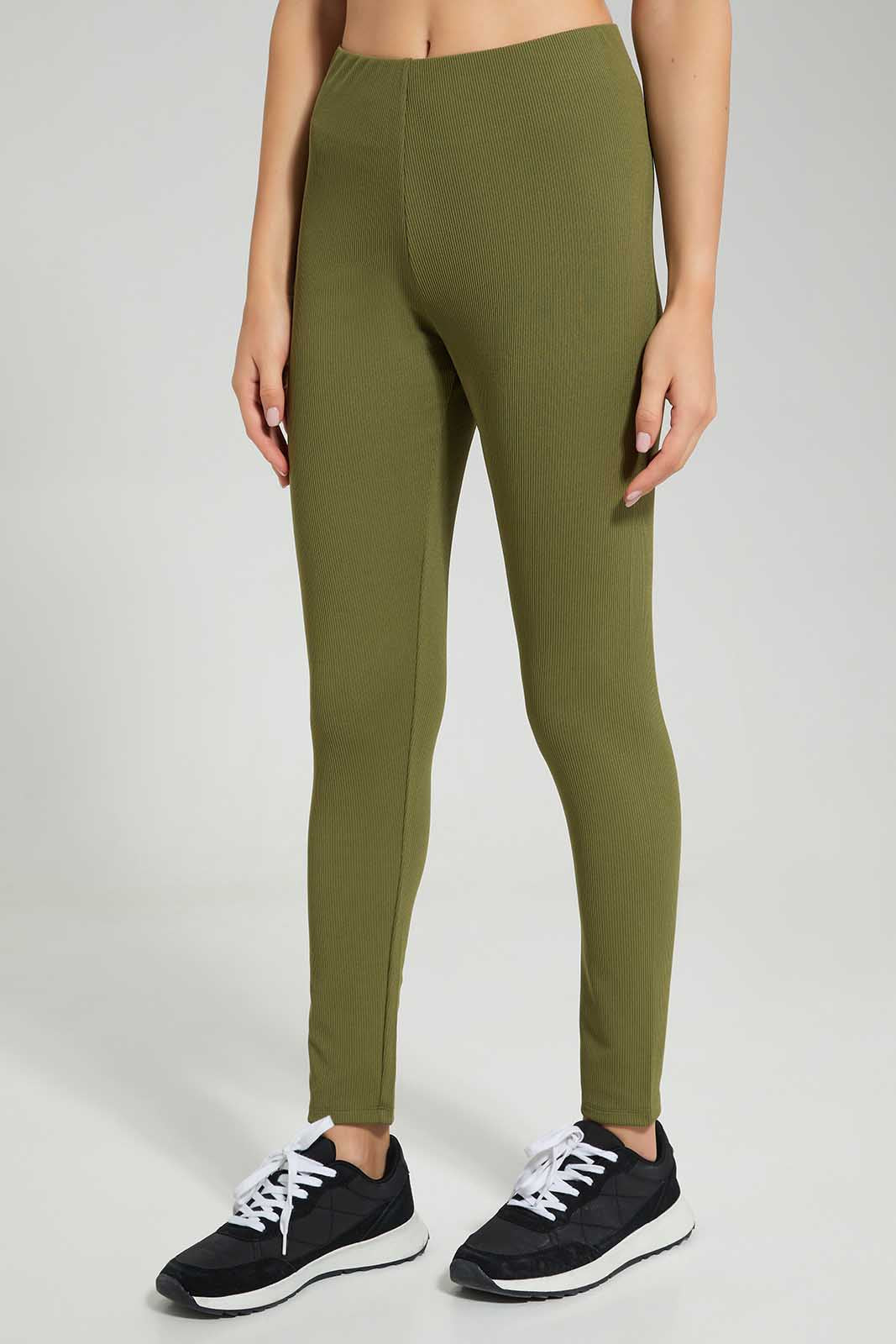 Redtag-Olive-Drop-Needle-Legging-Category:Jeggings,-Colour:Olive,-Deals:New-In,-Filter:Women's-Clothing,-New-In-Women-APL,-Non-Sale,-Section:Women,-W22A,-Women-Jeggings-Women's-