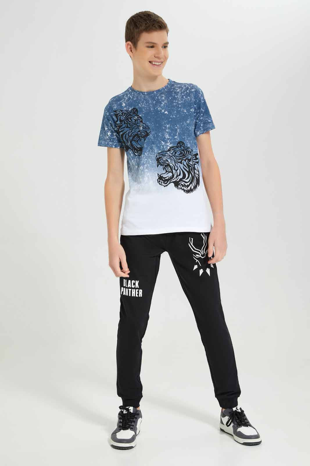 Redtag-Blue-Animal-Print-Tee-BSR-T-Shirts,-Category:T-Shirts,-Colour:Blue,-Deals:New-In,-Filter:Senior-Boys-(8-to-14-Yrs),-New-In-BSR-APL,-Non-Sale,-Section:Boys-(0-to-14Yrs),-W22A-Senior-Boys-9 to 14 Years