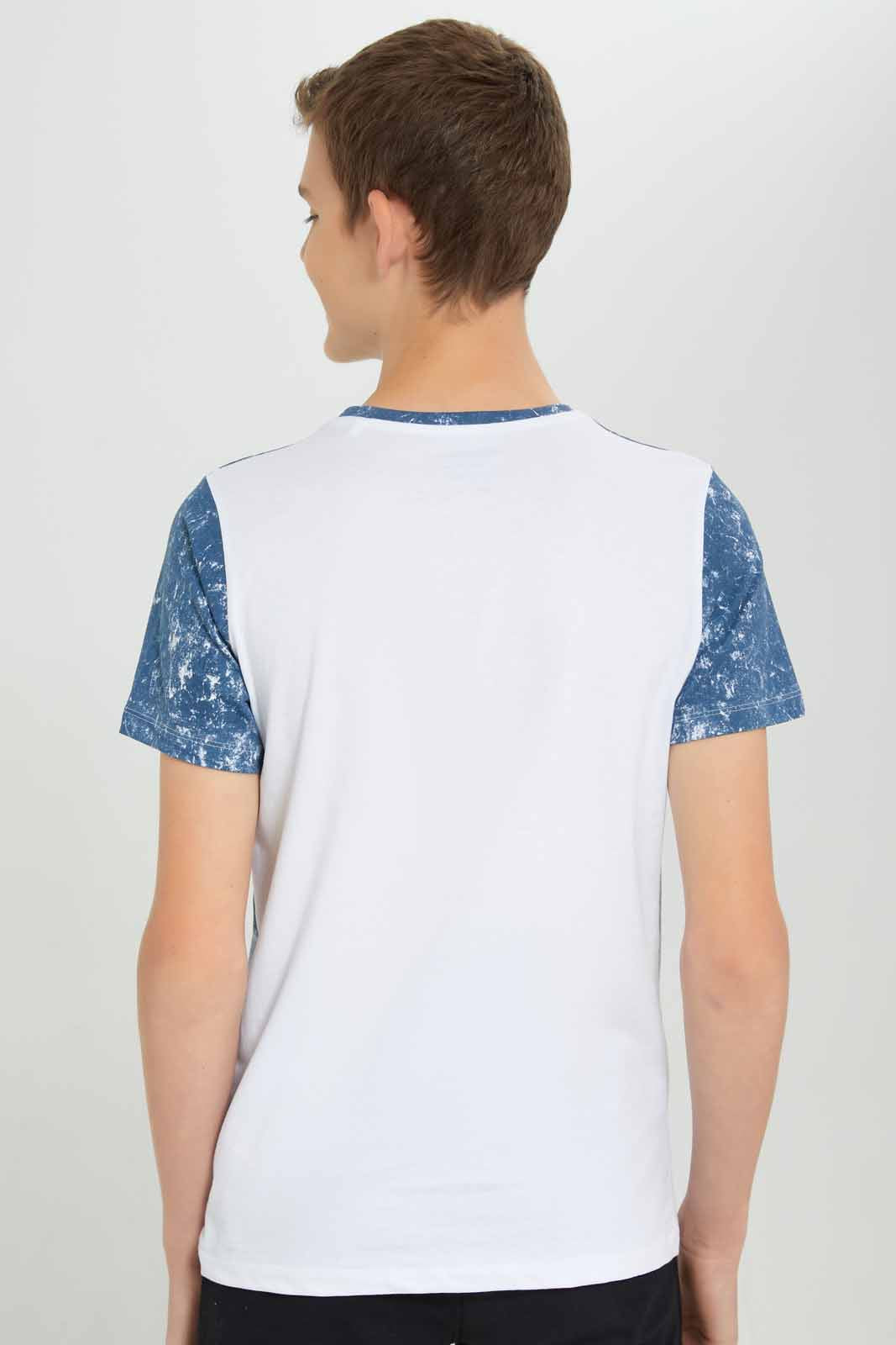 Redtag-Blue-Animal-Print-Tee-BSR-T-Shirts,-Category:T-Shirts,-Colour:Blue,-Deals:New-In,-Filter:Senior-Boys-(8-to-14-Yrs),-New-In-BSR-APL,-Non-Sale,-Section:Boys-(0-to-14Yrs),-W22A-Senior-Boys-9 to 14 Years