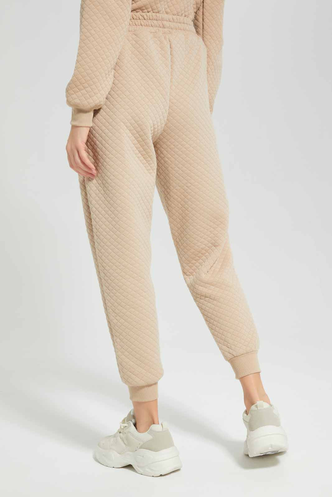 Redtag-Tan-Jacquard-Cropped-Active-Pants-Category:Joggers,-Colour:Tan,-Deals:New-In,-Filter:Women's-Clothing,-New-In-Women-APL,-Non-Sale,-Section:Women,-W22B,-Women-Joggers-Women's-