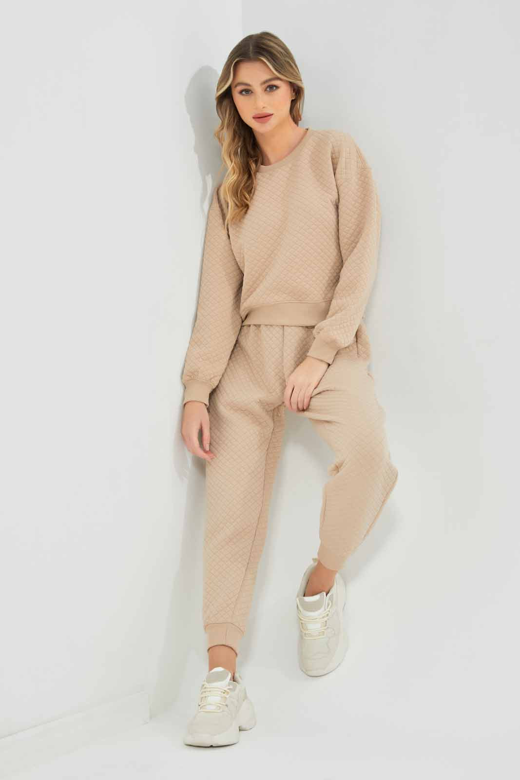 Redtag-Tan-Jacquard-Cropped-Active-Pants-Category:Joggers,-Colour:Tan,-Deals:New-In,-Filter:Women's-Clothing,-New-In-Women-APL,-Non-Sale,-Section:Women,-W22B,-Women-Joggers-Women's-
