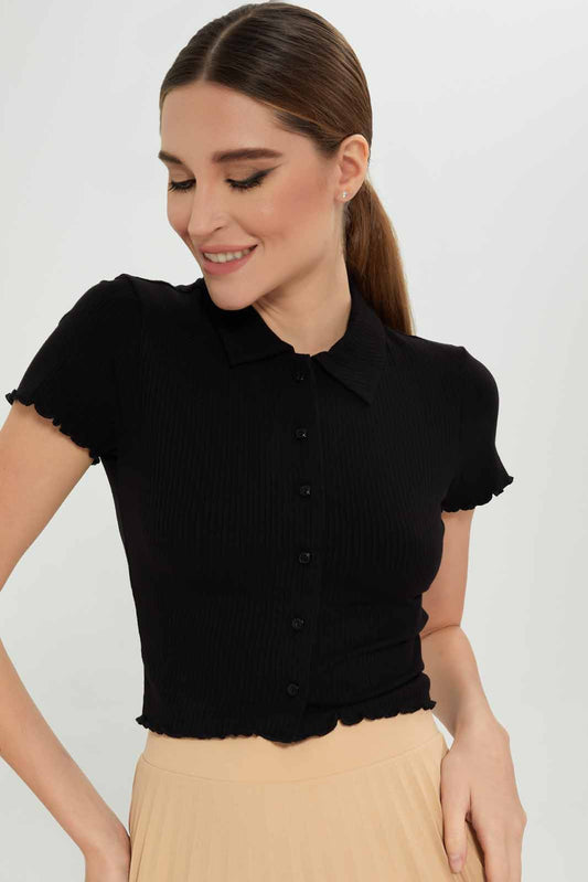 Redtag-Assorted-Collared-ShortSleeve-Top-Category:Tops,-Colour:Assorted,-Deals:New-In,-Dept:Ladieswear,-Filter:Women's-Clothing,-LEC,-LEC-Tops,-New-In-LEC-APL,-Non-Sale,-S23A,-Section:Women-Women's-