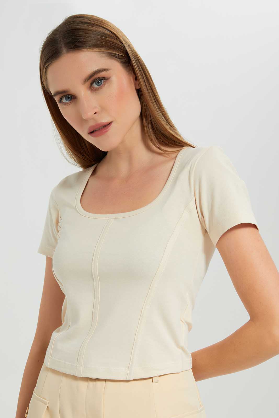 Redtag-Assorted-Squareneck-ShortSleeve-Top-Category:Tops,-Colour:Assorted,-Deals:New-In,-Filter:Women's-Clothing,-LEC,-LEC-Tops,-New-In-LEC-APL,-Non-Sale,-Section:Women,-W22B-Women's-