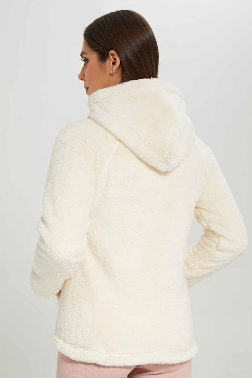 Redtag-Ivory-Polar-Fleece-Zip-Through-Sweatshirt-Category:Sweatshirts,-Colour:Ivory,-Deals:New-In,-EHW,-Filter:Women's-Clothing,-New-In-Women-APL,-Non-Sale,-Section:Women,-W22B,-Women-Sweatshirts-Women's-