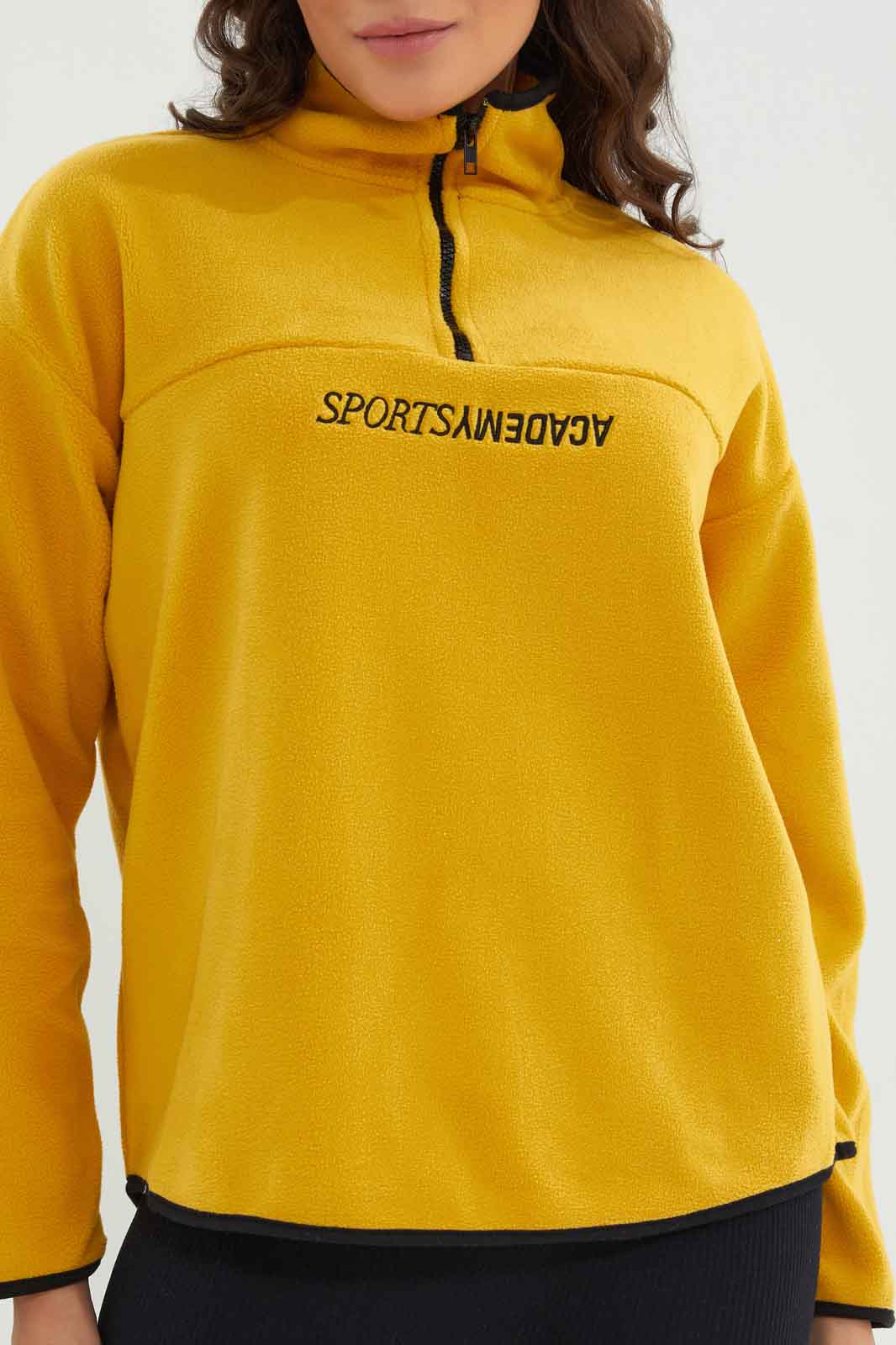 Redtag-Mustard-Fleece-Long-Sleeve-Sweatshirt-Category:Sweatshirts,-Colour:Mustard,-Deals:New-In,-EHW,-Filter:Women's-Clothing,-New-In-Women-APL,-Non-Sale,-Section:Women,-W22B,-Women-Sweatshirts-Women's-