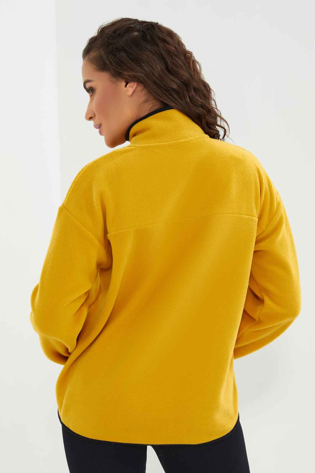 Redtag-Mustard-Fleece-Long-Sleeve-Sweatshirt-Category:Sweatshirts,-Colour:Mustard,-Deals:New-In,-EHW,-Filter:Women's-Clothing,-New-In-Women-APL,-Non-Sale,-Section:Women,-W22B,-Women-Sweatshirts-Women's-