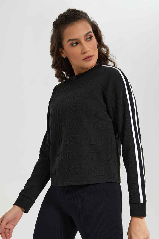 Redtag-White-Long-Sleeve-Waffei-Sweatshirt-Category:Sweatshirts,-Colour:White,-Deals:New-In,-Filter:Women's-Clothing,-New-In-Women-APL,-Non-Sale,-Section:Women,-TBL,-W22B,-Women-Sweatshirts-Women's-