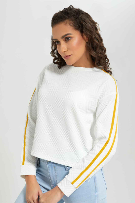 Redtag-Black-Long-Sleeve-Waffei-Sweatshirt-Category:Sweatshirts,-Colour:Black,-Deals:New-In,-Filter:Women's-Clothing,-New-In-Women-APL,-Non-Sale,-Section:Women,-TBL,-W22B,-Women-Sweatshirts-Women's-