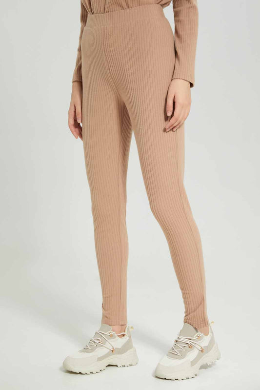 Redtag-Beige-Ribbed-Long-Length-Louge-Pants-Category:Joggers,-Colour:Beige,-Deals:New-In,-Filter:Women's-Clothing,-New-In-Women-APL,-Non-Sale,-Section:Women,-W22B,-Women-Joggers,-Women-Loungewear-Pants-Women's-