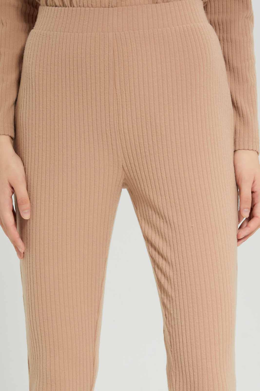Redtag-Beige-Ribbed-Long-Length-Louge-Pants-Category:Joggers,-Colour:Beige,-Deals:New-In,-Filter:Women's-Clothing,-New-In-Women-APL,-Non-Sale,-Section:Women,-W22B,-Women-Joggers,-Women-Loungewear-Pants-Women's-