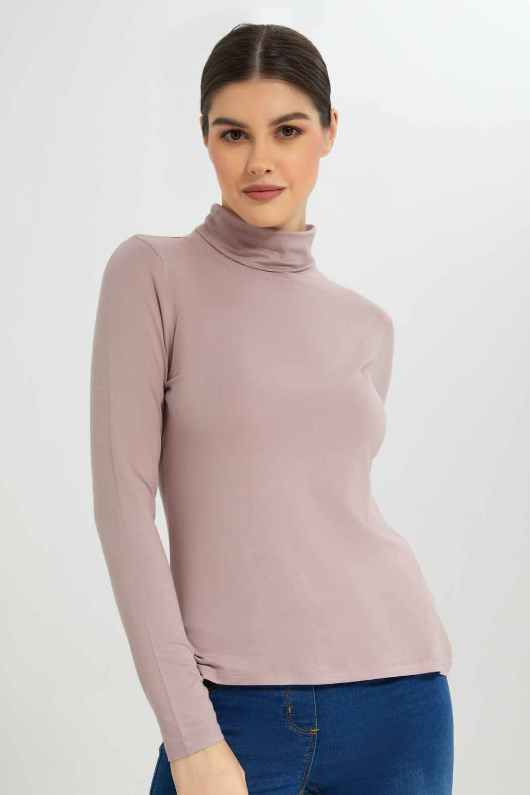 Redtag-Mauve-Long-Sleeve-Turtle-Neck-T-Shirt-Category:T-Shirts,-Colour:Mauve,-Deals:New-In,-Dept:Ladieswear,-Filter:Women's-Clothing,-New-In-Women-APL,-Non-Sale,-Section:Women,-TBL,-W22B,-Women-T-Shirts-Women's-