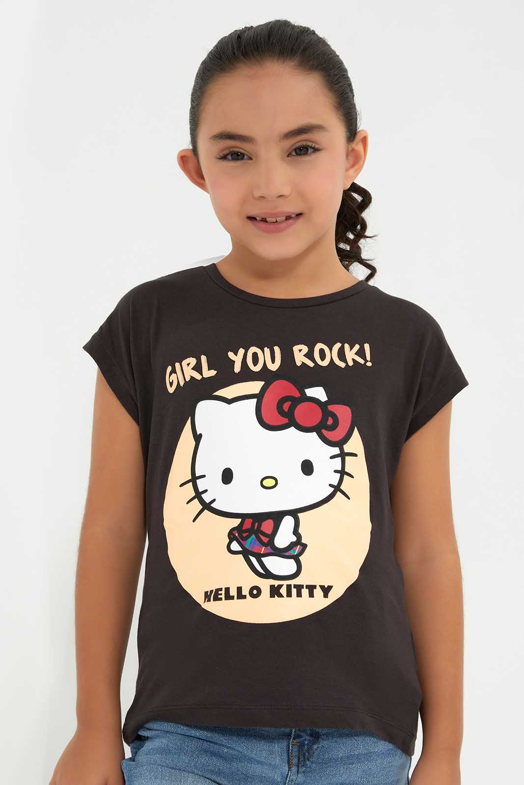 Redtag-CHARCOAL-LICENSE-TEE--HELLO-KITTY-Bundle,-Category:T-Shirts,-Colour:Charcoal,-Deals:4-For-90,-Deals:New-In,-Filter:Girls-(2-to-8-Yrs),-GIR-T-Shirts,-New-In-GIR-APL,-Section:Girls-(0-to-14Yrs),-W22A-Girls-2 to 8 Years