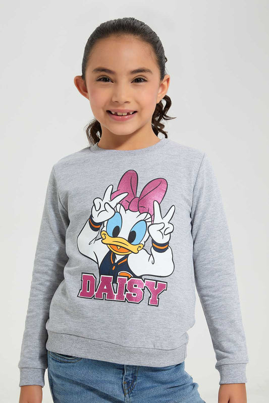 Redtag-MID-GREY-LICENSE-ACTIVE-TOP--DAISY-Bundle,-Category:Sweatshirts,-Colour:Grey,-Deals:3-For-90,-Deals:New-In,-Filter:Girls-(2-to-8-Yrs),-GIR-Sweatshirts,-New-In-GIR-APL,-Section:Girls-(0-to-14Yrs),-W22A-Girls-2 to 8 Years