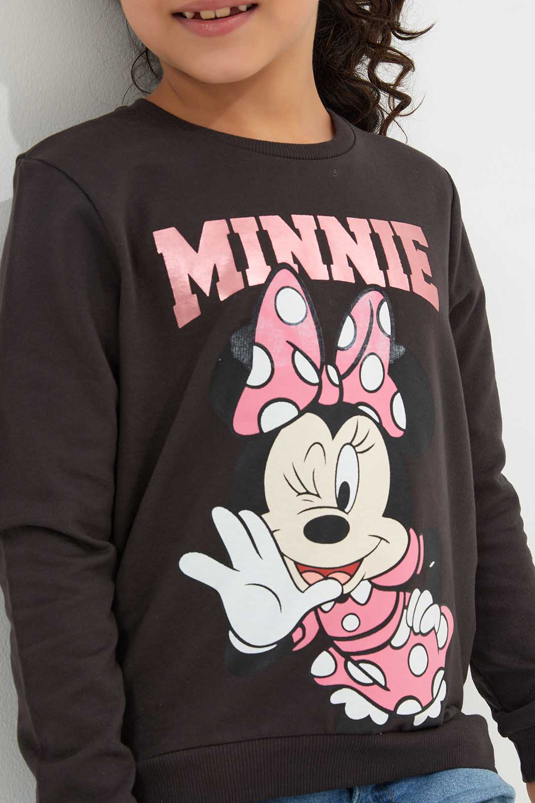 Redtag-CHARCOAL-LINSENSE-ACTIVE-TOP--MINNIE-FOIL-Bundle,-Category:Sweatshirts,-Colour:Charcoal,-Deals:3-For-90,-Deals:New-In,-Filter:Girls-(2-to-8-Yrs),-GIR-Sweatshirts,-New-In-GIR-APL,-Section:Girls-(0-to-14Yrs),-W22A-Girls-2 to 8 Years