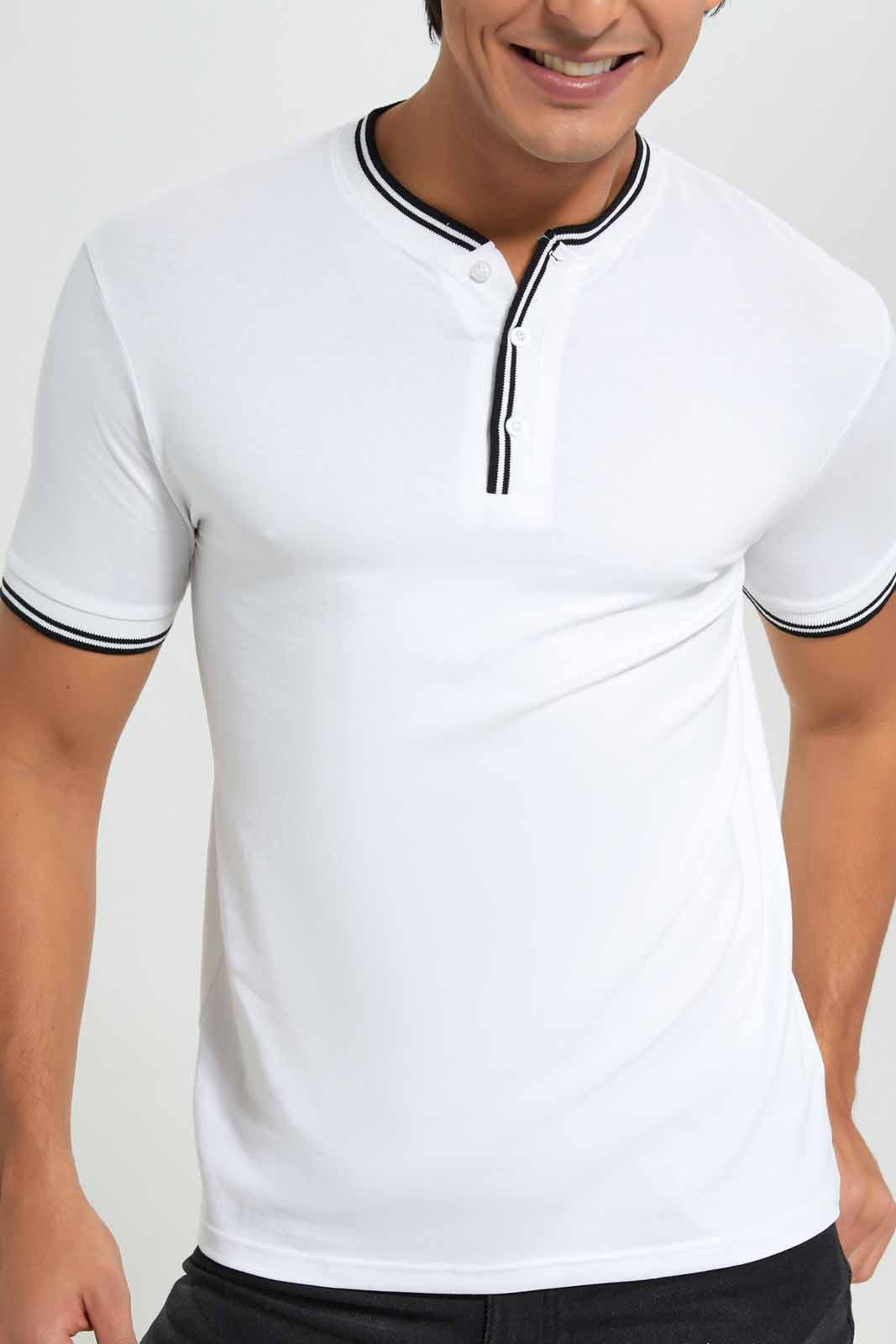 Redtag-White-Henley-T-Shirt-Category:T-Shirts,-Colour:White,-Deals:New-In,-Filter:Men's-Clothing,-Men-T-Shirts,-New-In-Men-APL,-Non-Sale,-Section:Men,-W22A-Men's-
