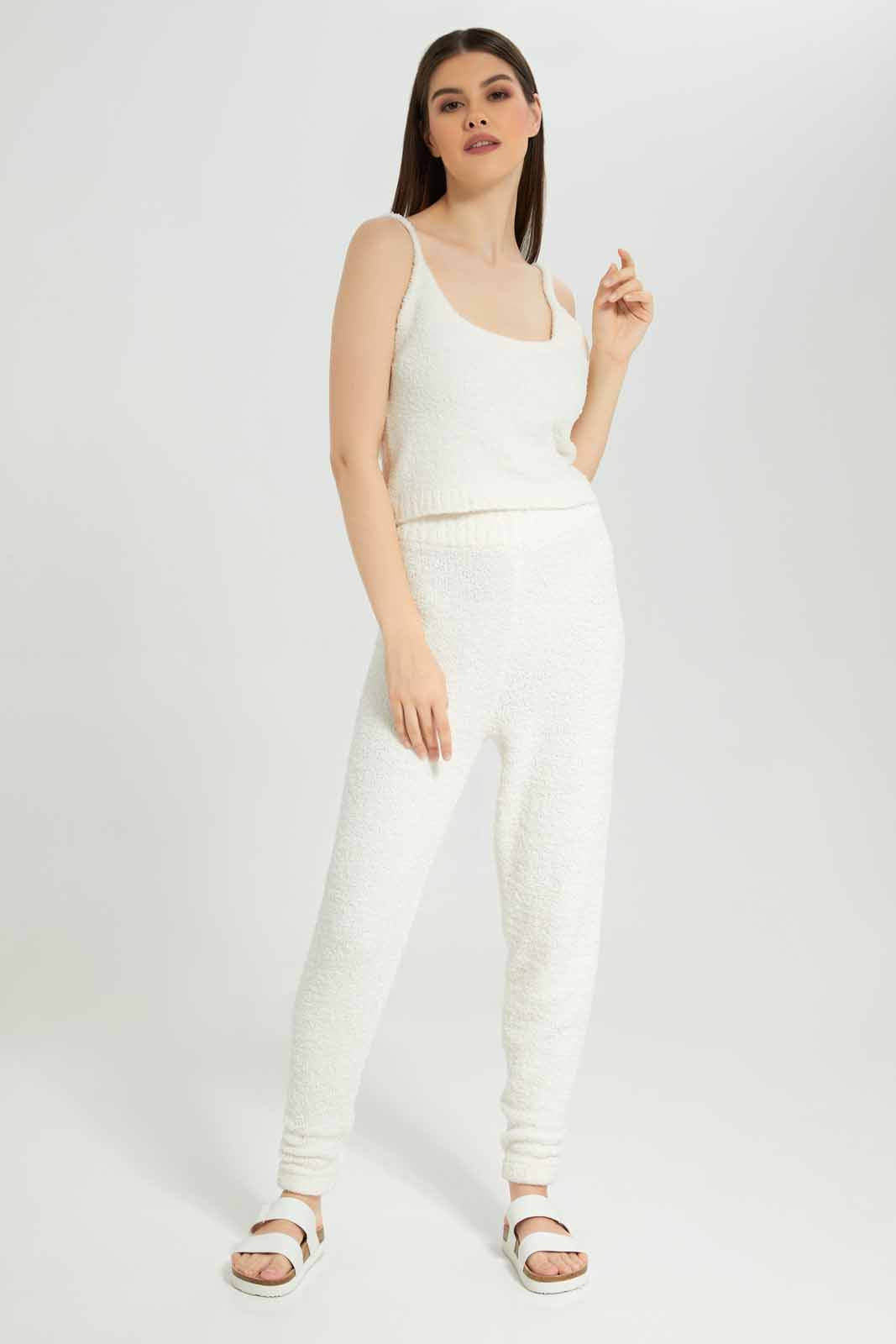 Redtag-Ivory-Shearling-Cozy-Lounge-Pants-Category:Joggers,-Colour:Ivory,-Deals:New-In,-Dept:Ladieswear,-Filter:Women's-Clothing,-New-In-Women-APL,-Non-Sale,-Section:Women,-W22B,-Women-Joggers,-Women-Loungewear-Pants-Women's-