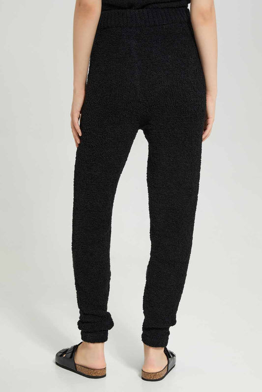 Redtag-Black-Shearling-Cozy-Lounge-Pants-Category:Joggers,-Colour:Black,-Deals:New-In,-Dept:Ladieswear,-Filter:Women's-Clothing,-New-In-Women-APL,-Non-Sale,-Section:Women,-W22B,-Women-Joggers,-Women-Loungewear-Pants-Women's-